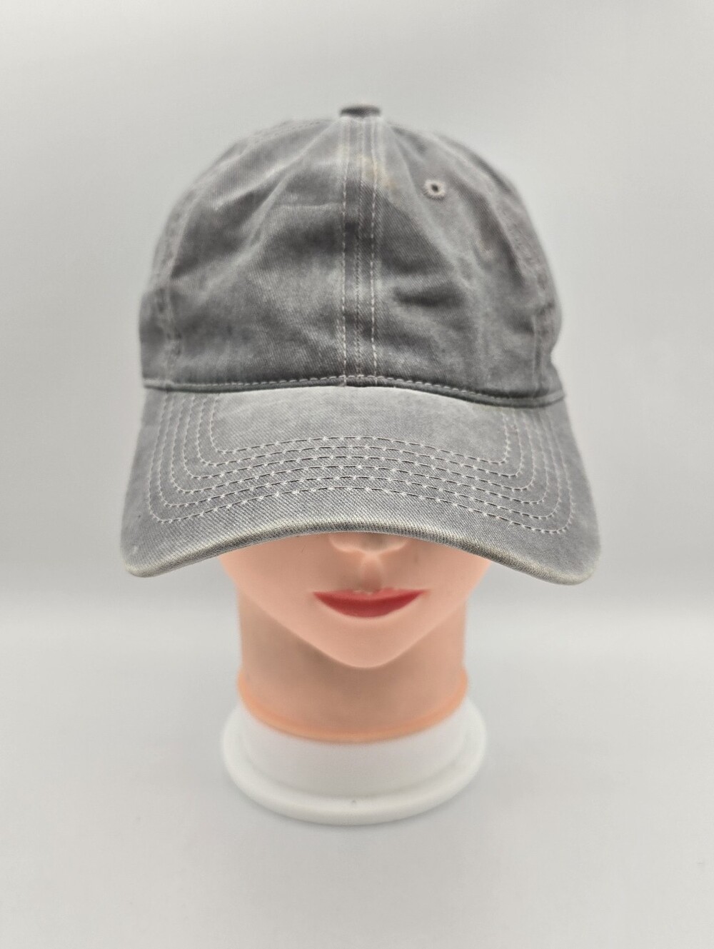 Unbranded Gray Cotton Adjustable Strapback Hat